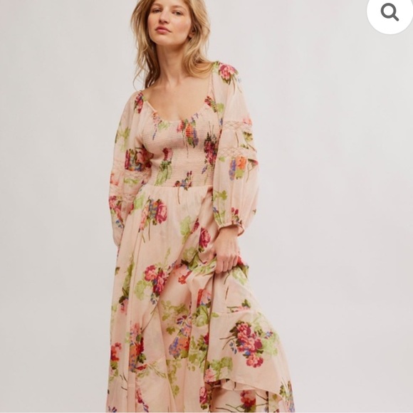 Free People Morning Glory Dress – Floral Boho Handkerchief Hem - Picture 10 of 11